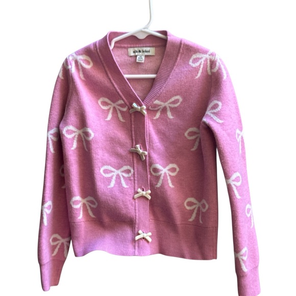 White House Black Market Other - Nik & Leksi Pink Bow Cardigan – Size XS (5/6)